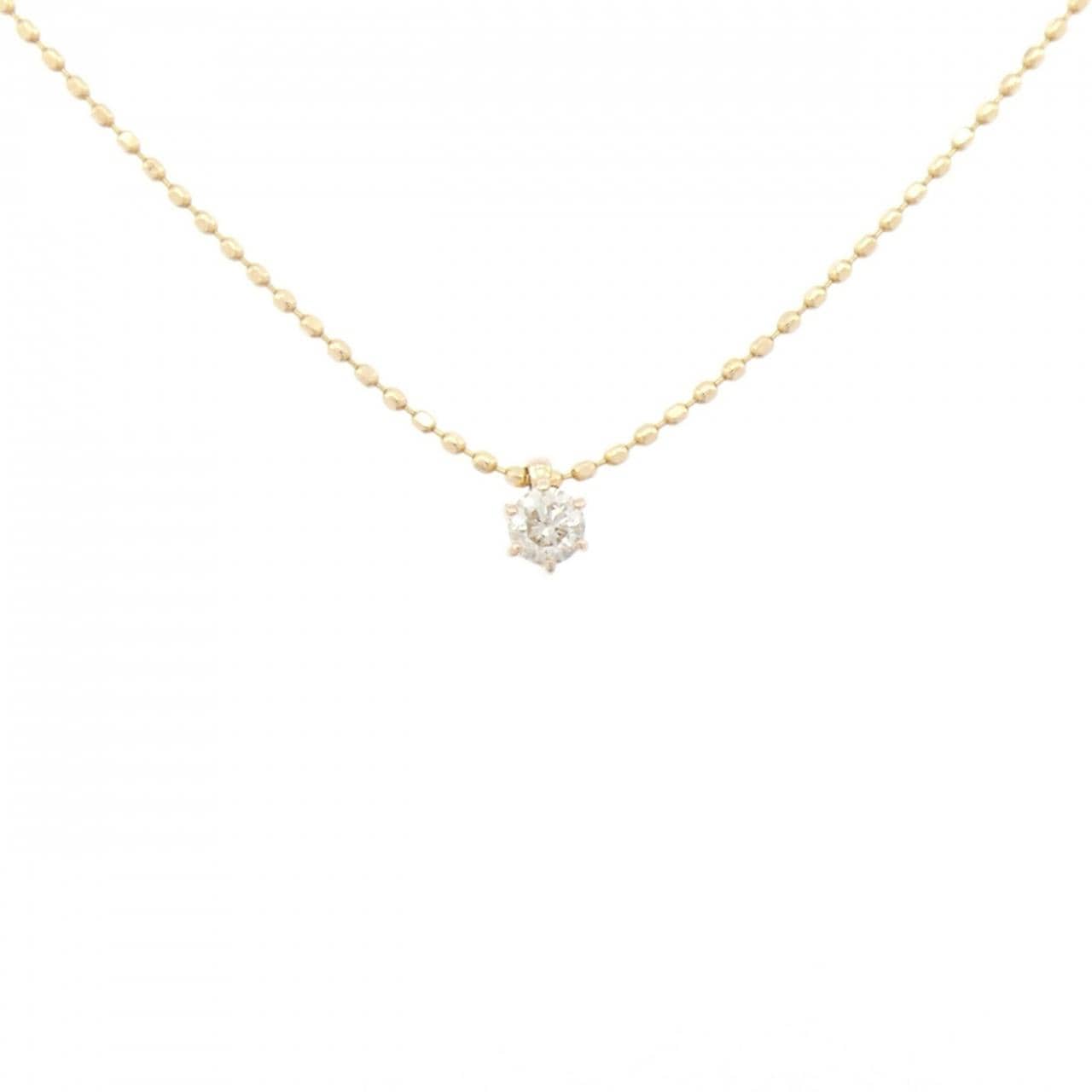 K14PG ソリティア ダイヤモンド ネックレス 0.10CT
