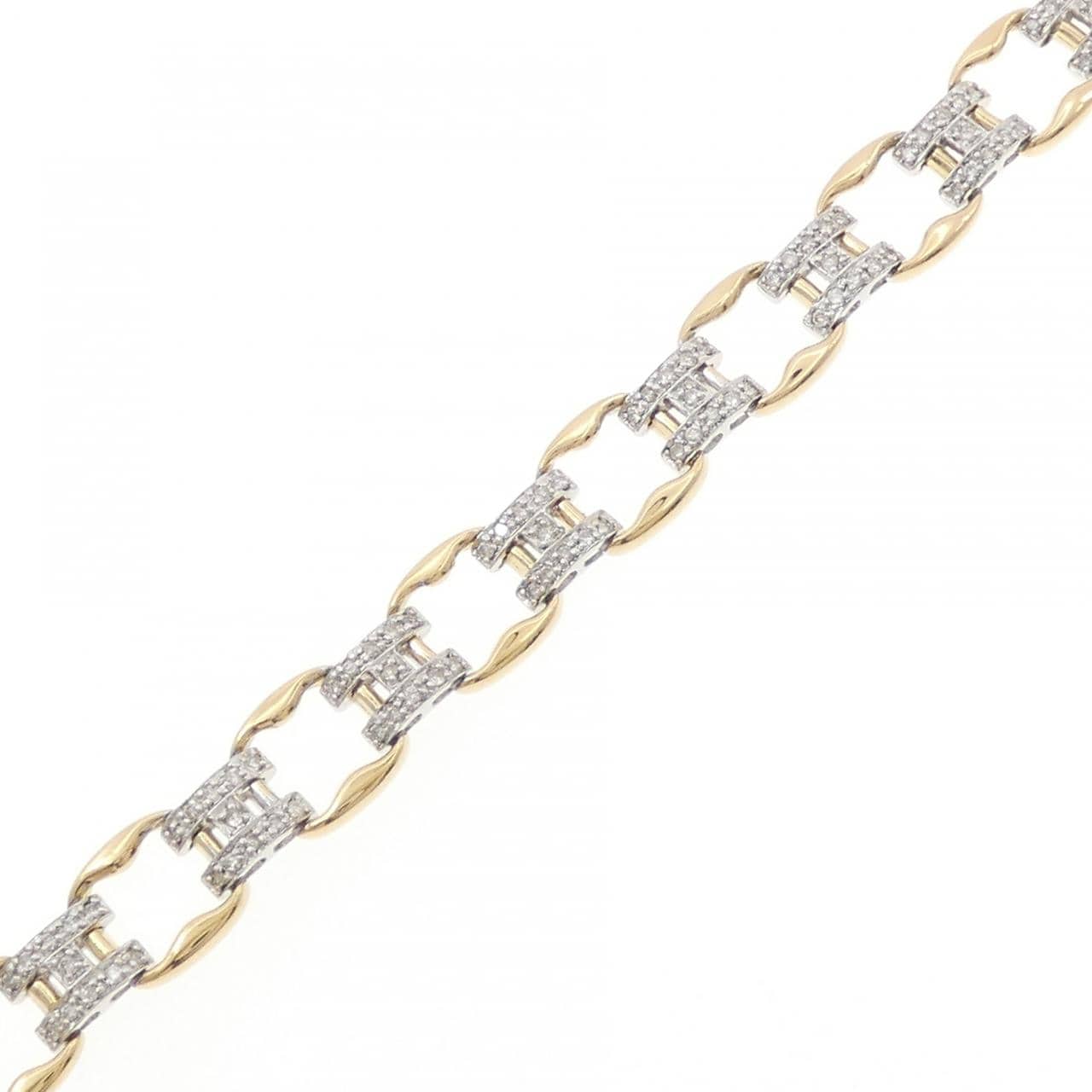 K18YG/K18WG ダイヤモンド ブレスレット 1.00CT