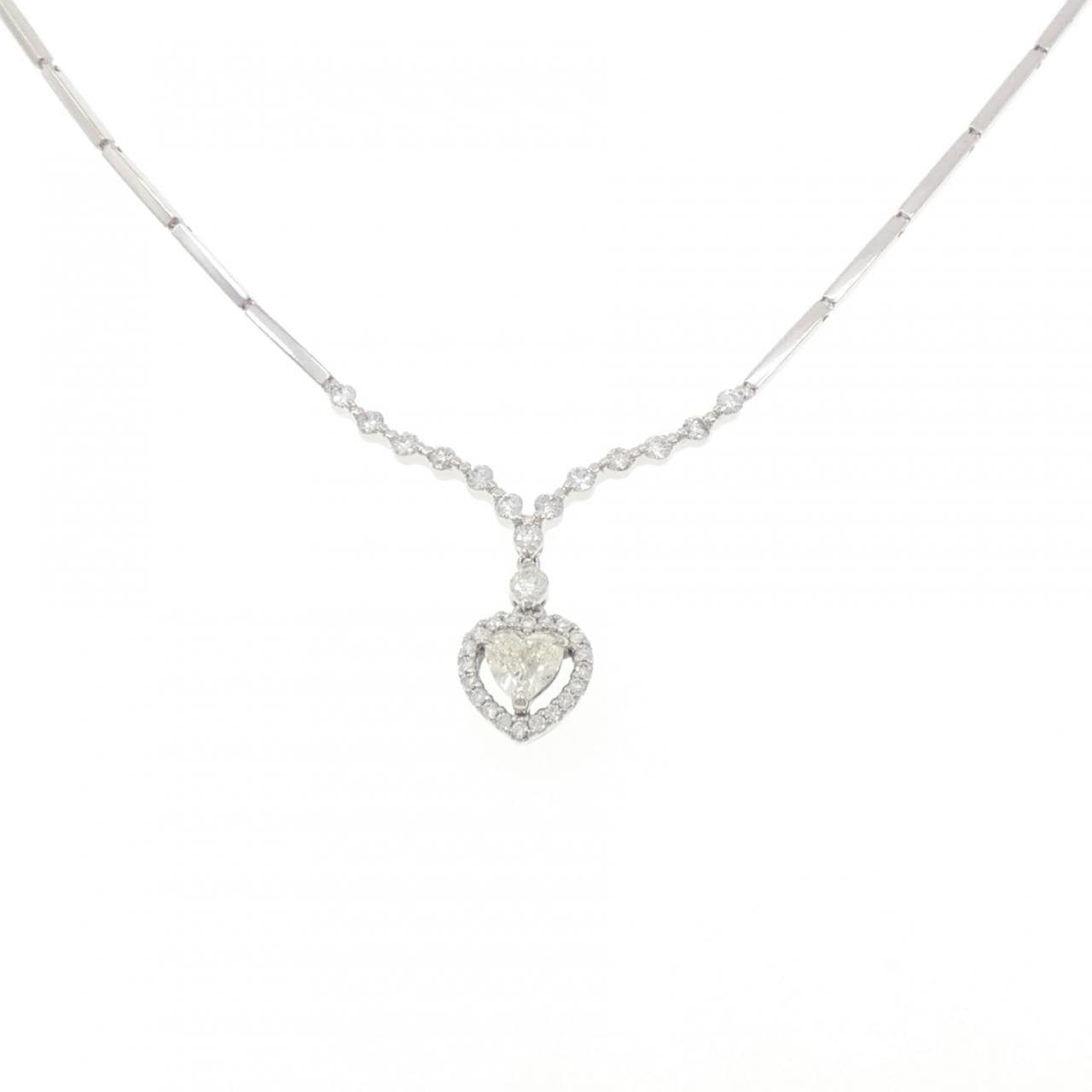 PT900/K14WG ハート ダイヤモンド ネックレス 0.468CT