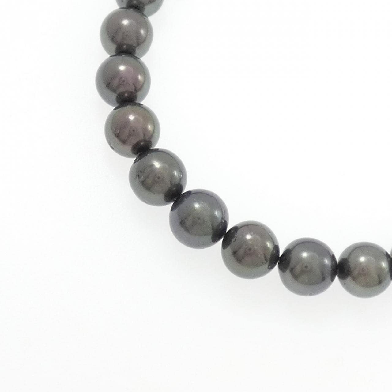 シルバークラスプ 黒蝶パール ネックレス 8-8.9mm
