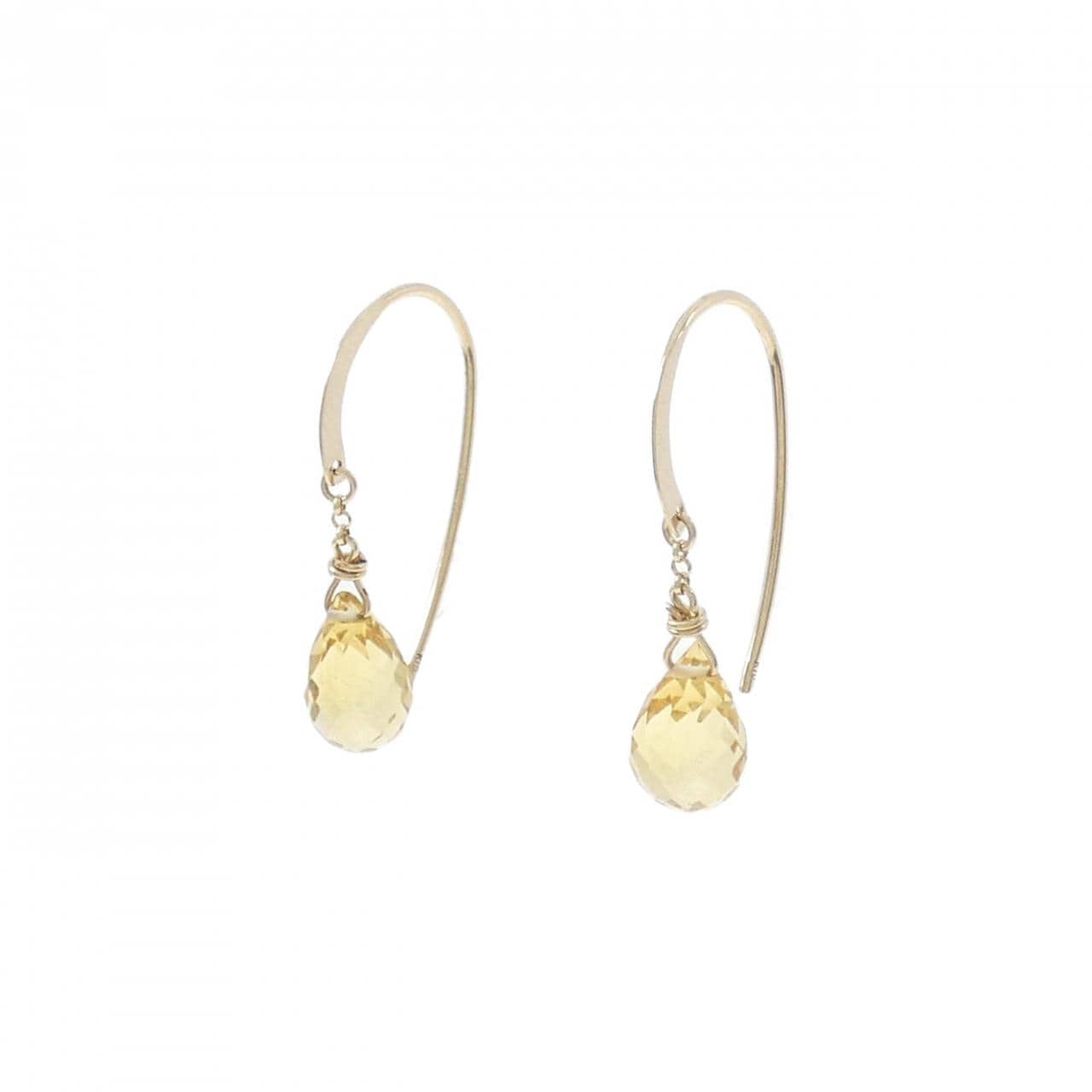 K10YG citrine earrings