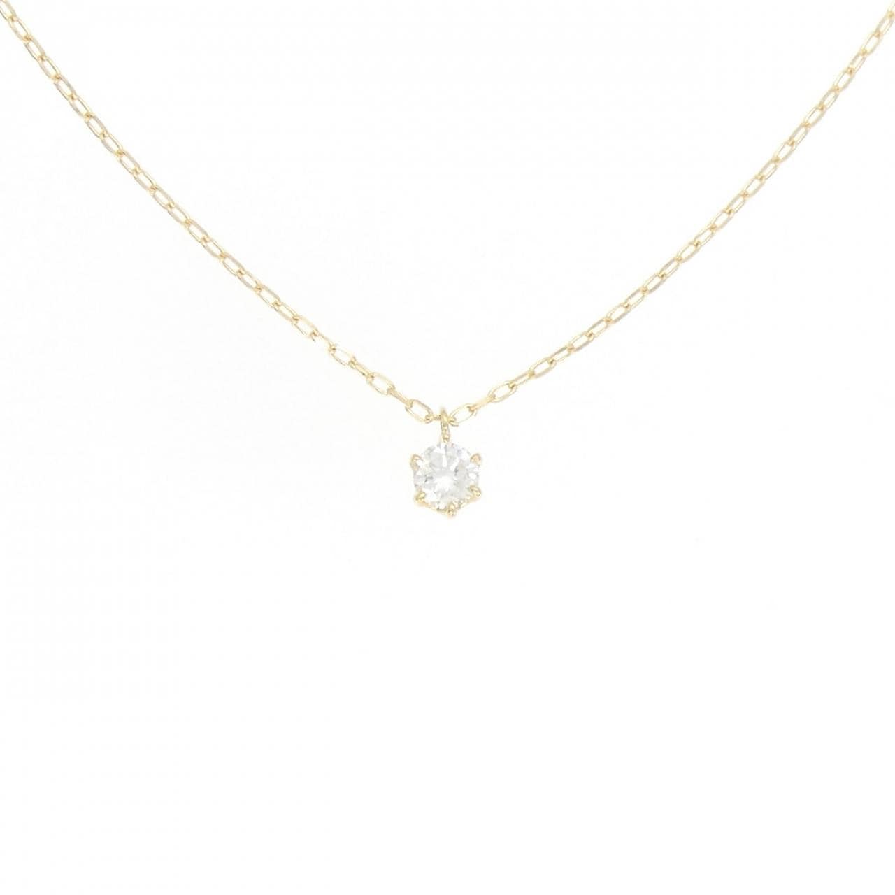 K18YG ソリティア ダイヤモンド ネックレス 0.18CT