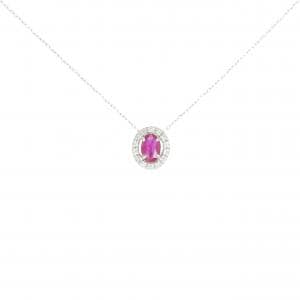 K18WG ルビー ネックレス 0.36CT