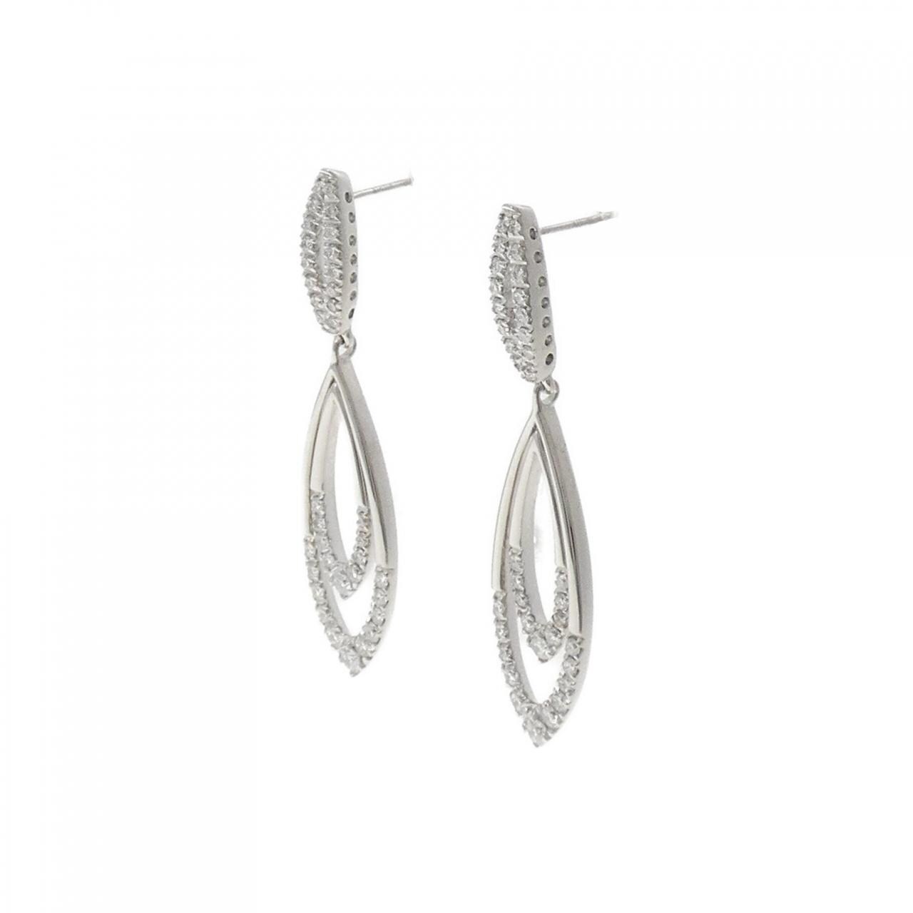 K18WG ダイヤモンド ピアス 1.12CT