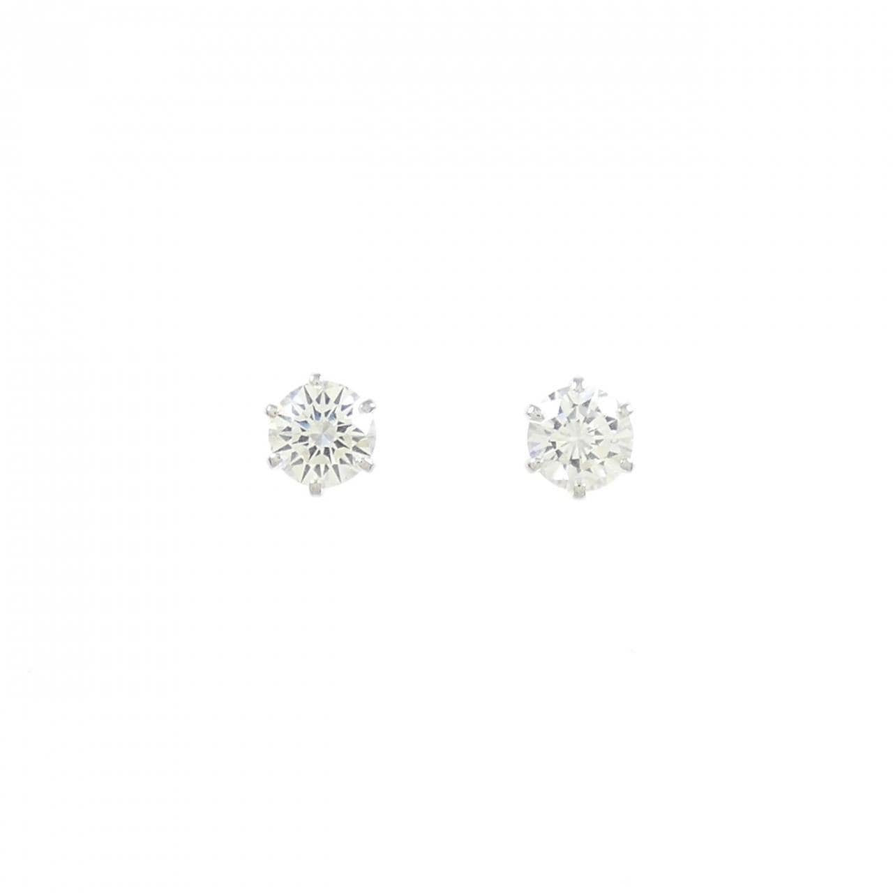 PT900 ソリティア ダイヤモンド ピアス 0.335CT