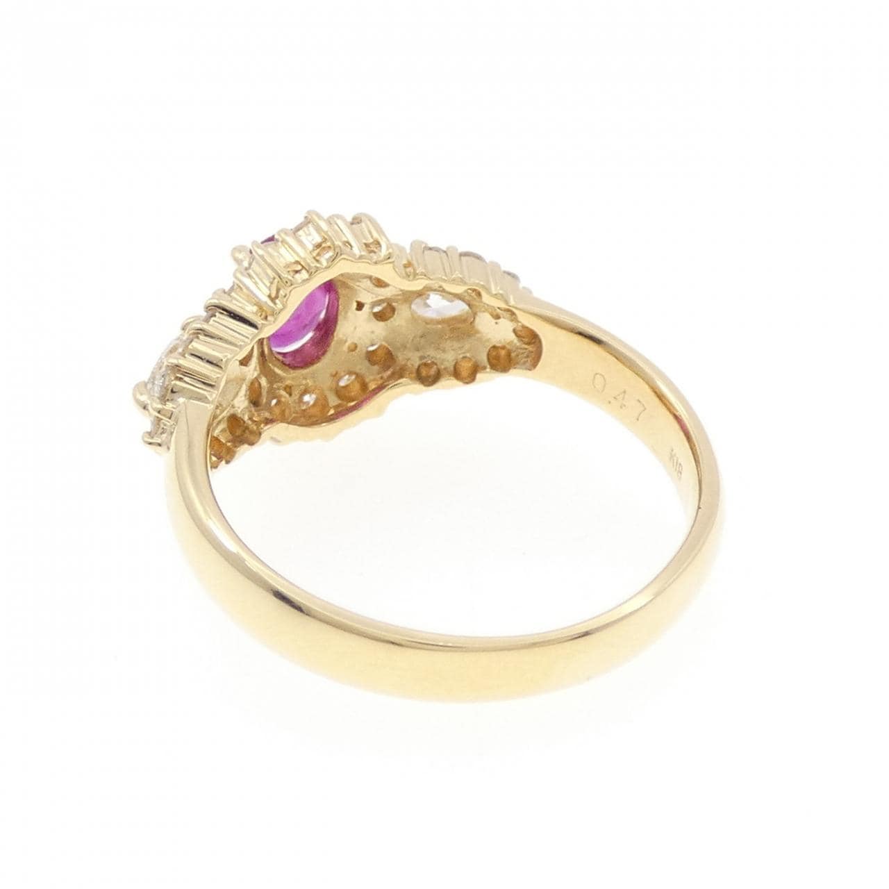K18YG ルビー リング 0.47CT