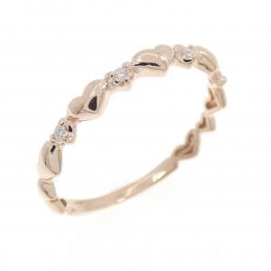 K10PG ハート ダイヤモンド リング