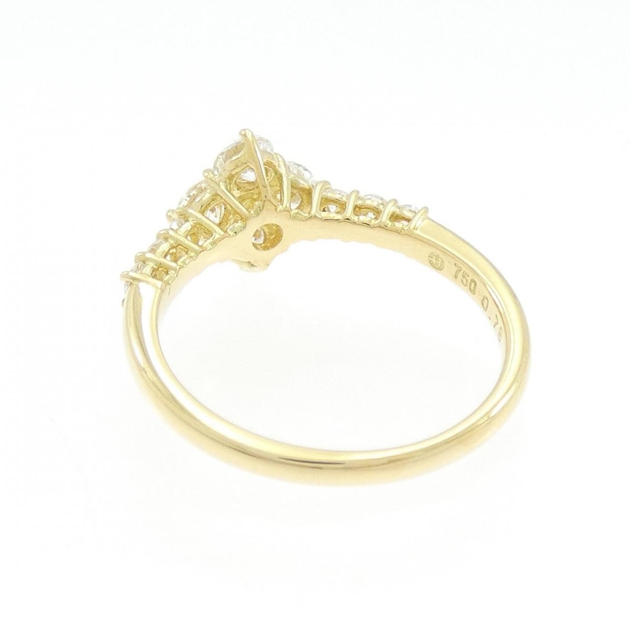 750YG フラワー ダイヤモンド リング 0.78CT