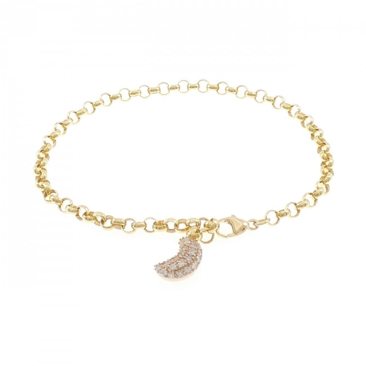 K18YG/K18PG ムーン ダイヤモンド ブレスレット 0.29CT