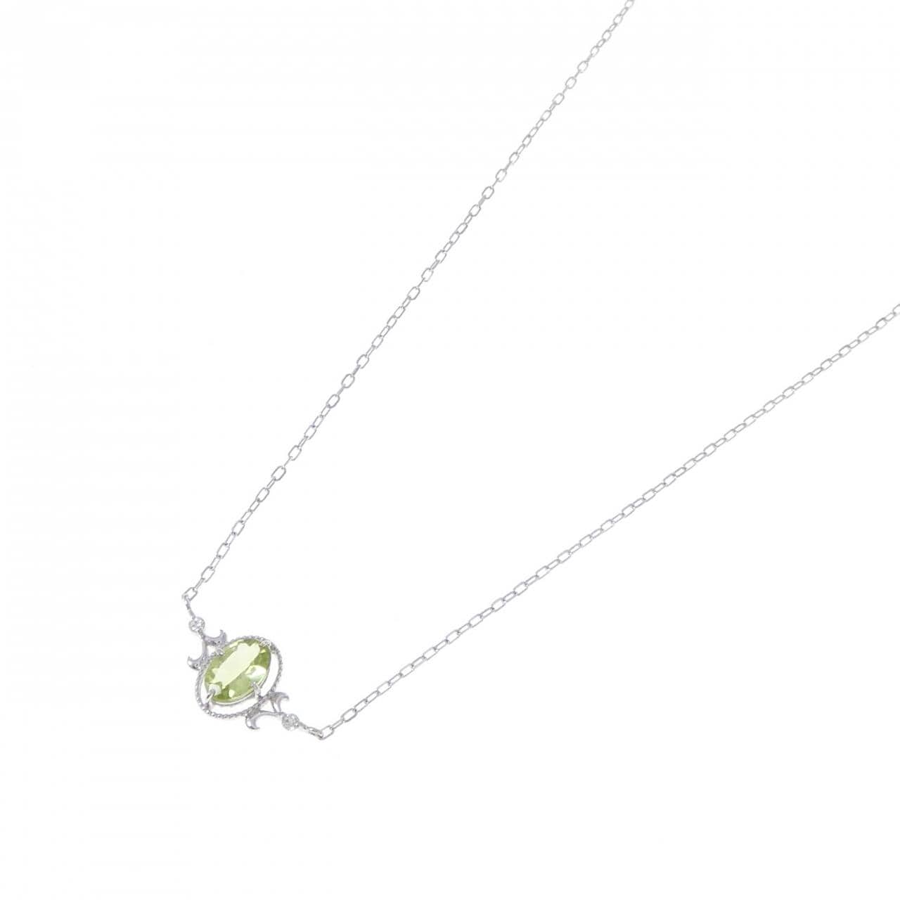 K18WG ペリドット ネックレス