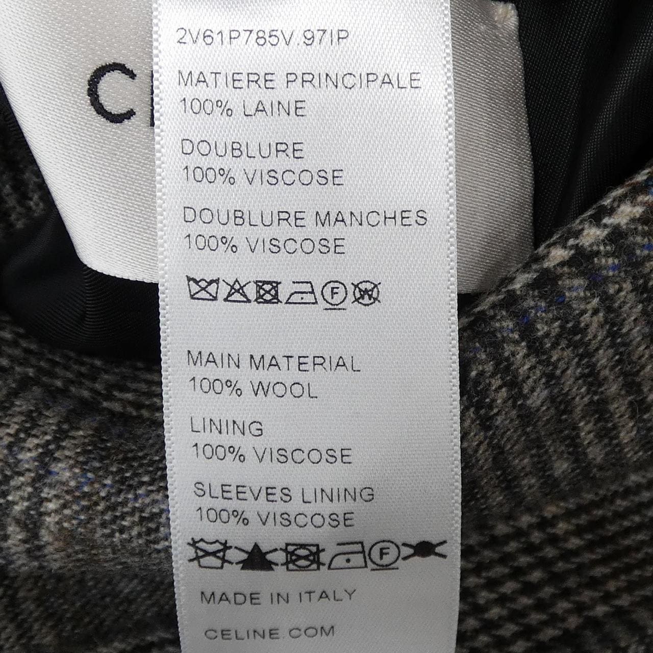 セリーヌ CELINE プリンスオブウェールズウールジャケット 2V61P785V ジャケット