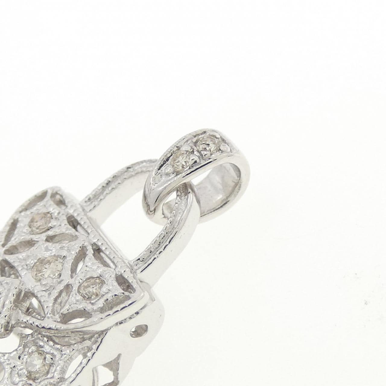 750WG Bag Diamond Pendant 0.12CT