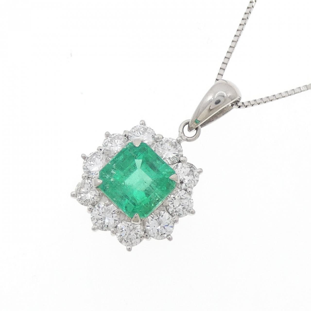 PT900/PT850 エメラルド ネックレス 1.87CT