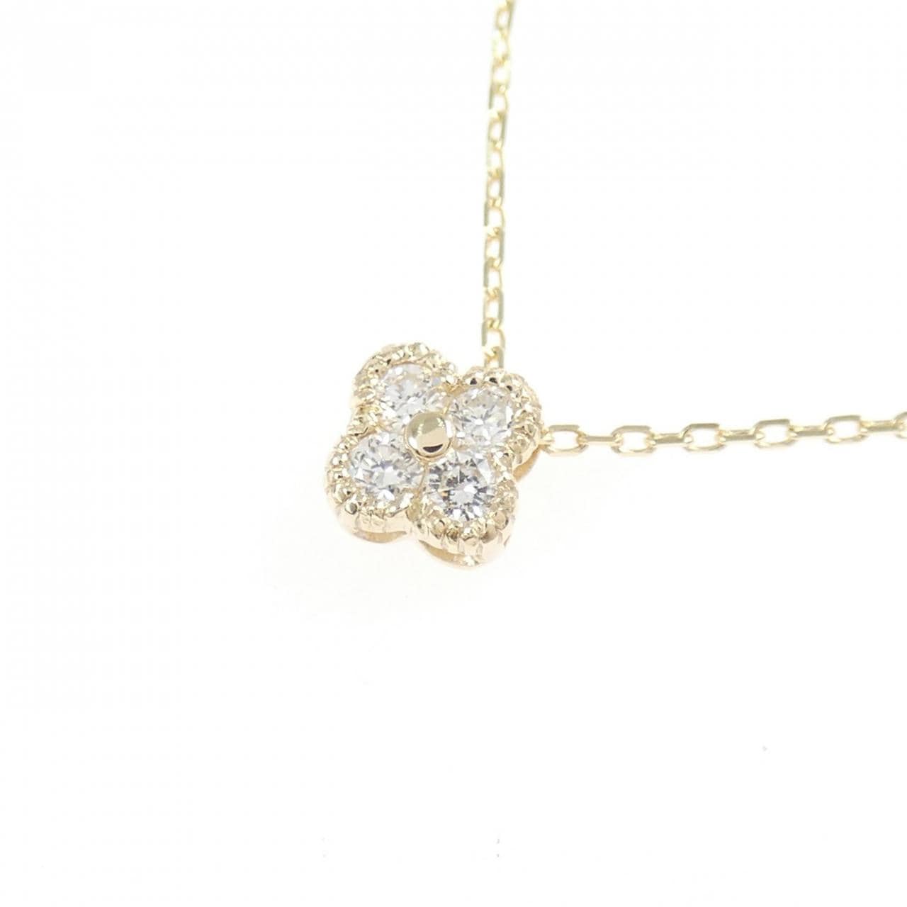 【リメイク】K10YG フラワー ダイヤモンド ネックレス 0.10CT