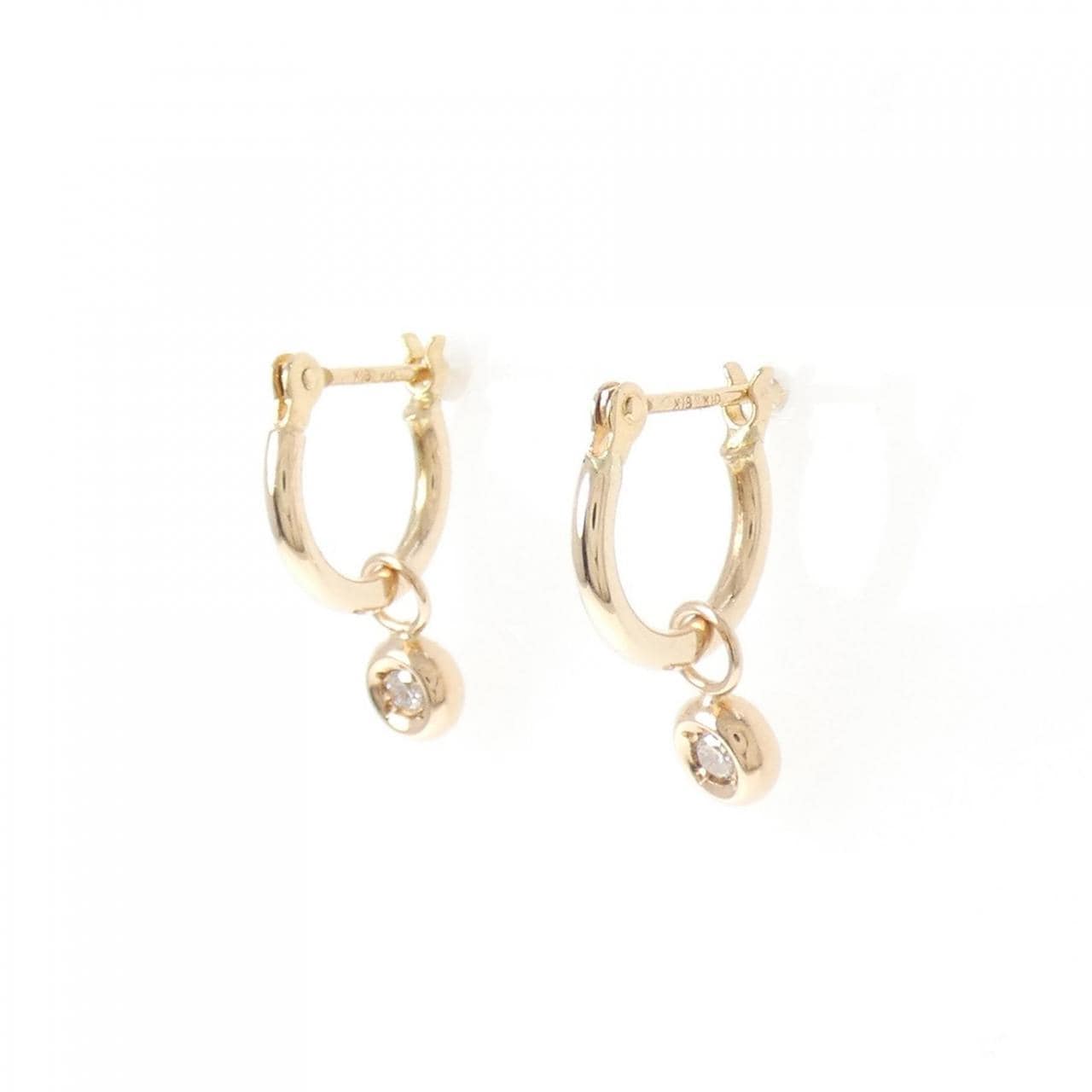 10KPG/K18PG 2WAY ダイヤモンド ピアス 0.06CT