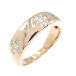 K18PG クロス ダイヤモンド リング 0.50CT