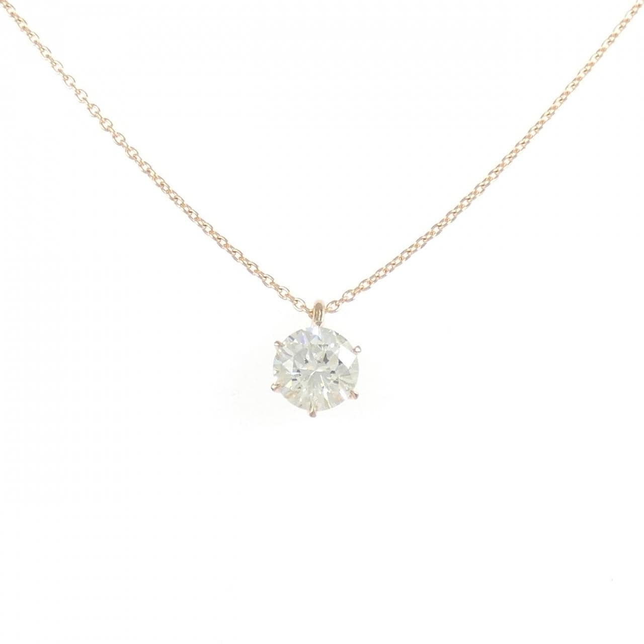 K18PG ソリティア ダイヤモンド ネックレス 1.015CT