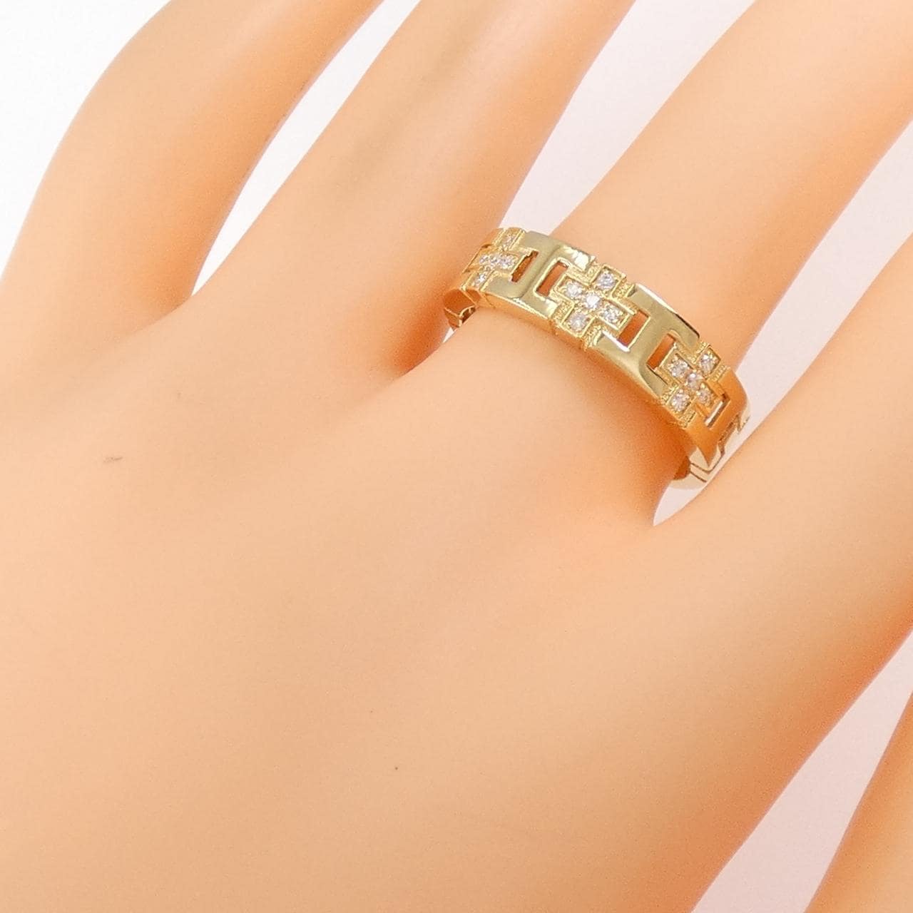 K18YG十字鑽石指0.10CT