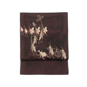 夏袋帯　紗織　友禅加工刺繍入り
