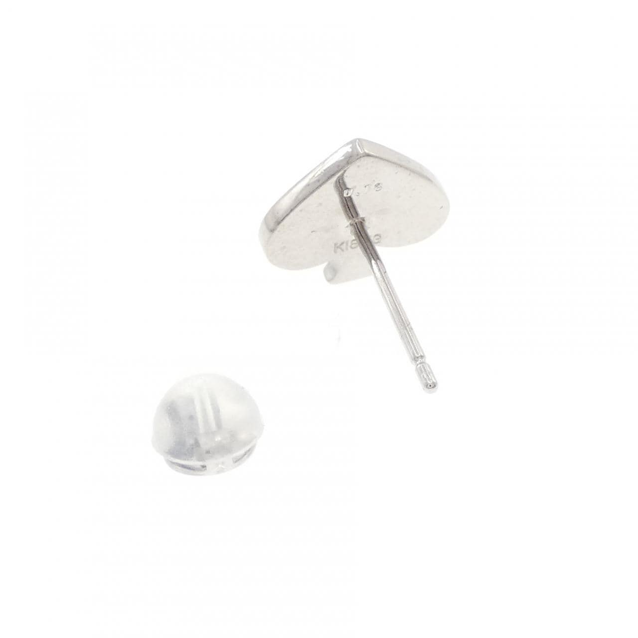 K18WG スペード ダイヤモンド ピアス 0.13CT 片耳