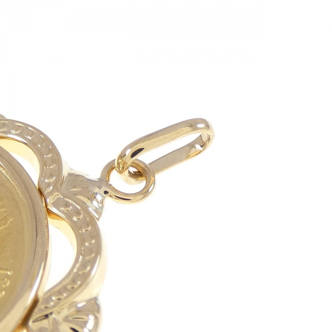 K18YG(枠) コイン ペンダント