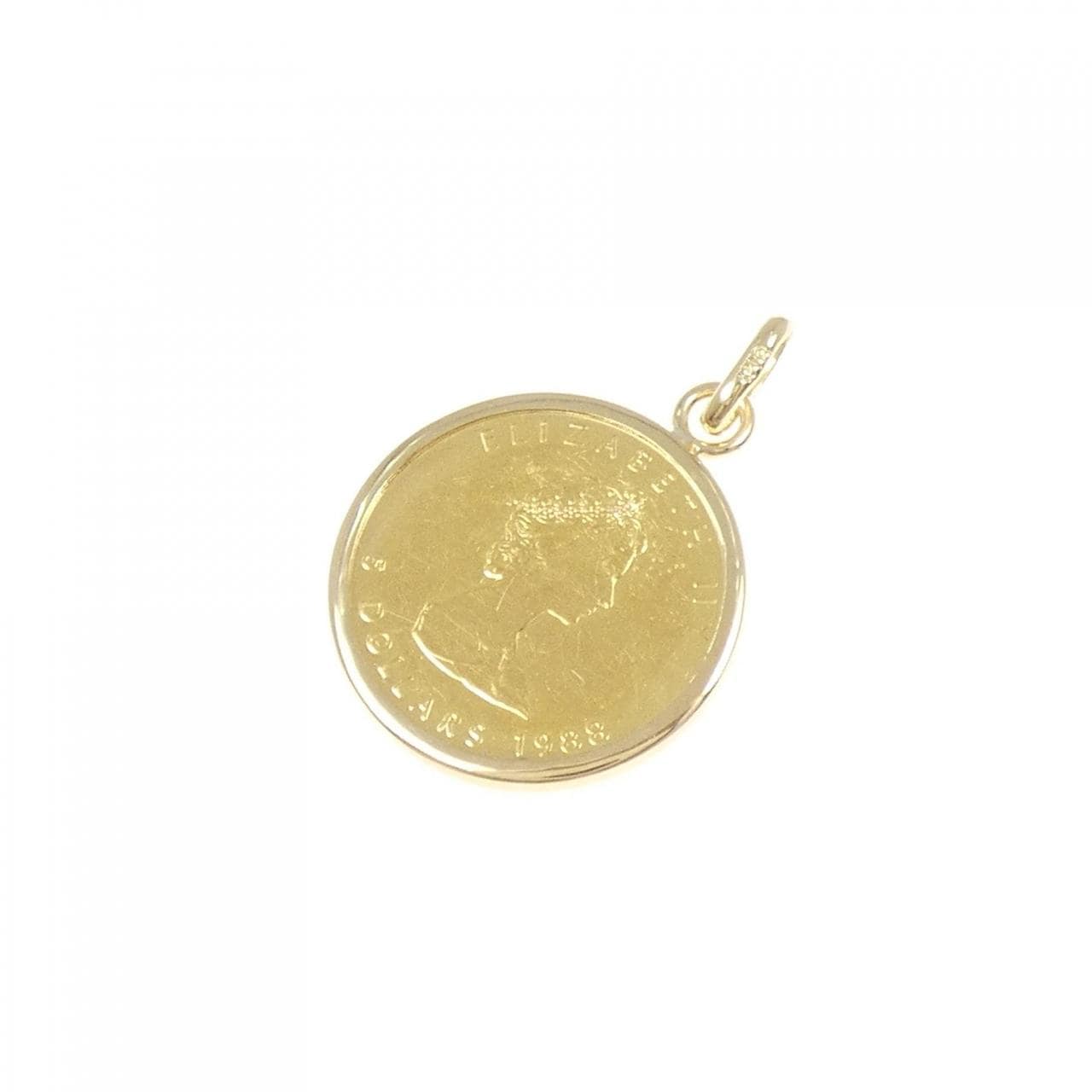 K18YG(枠) コイン ペンダント