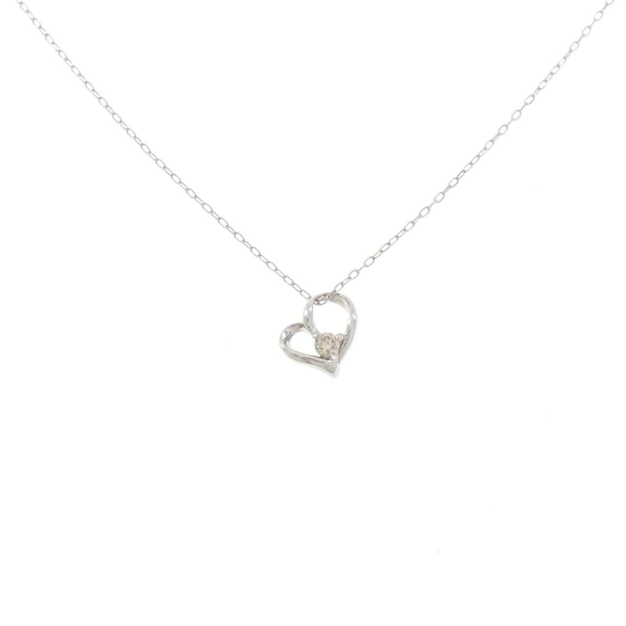 PT900 ハート ダイヤモンド ネックレス 0.02CT