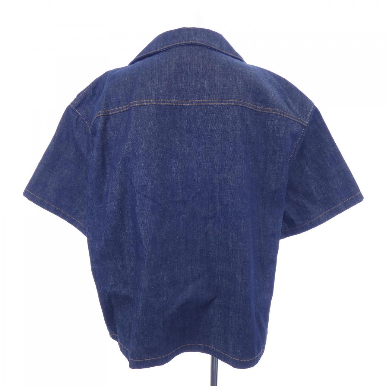 プラダ PRADA トライアングルロゴ セルビッジデニム シャツ GEC068 S212 15C7 S／Sシャツ