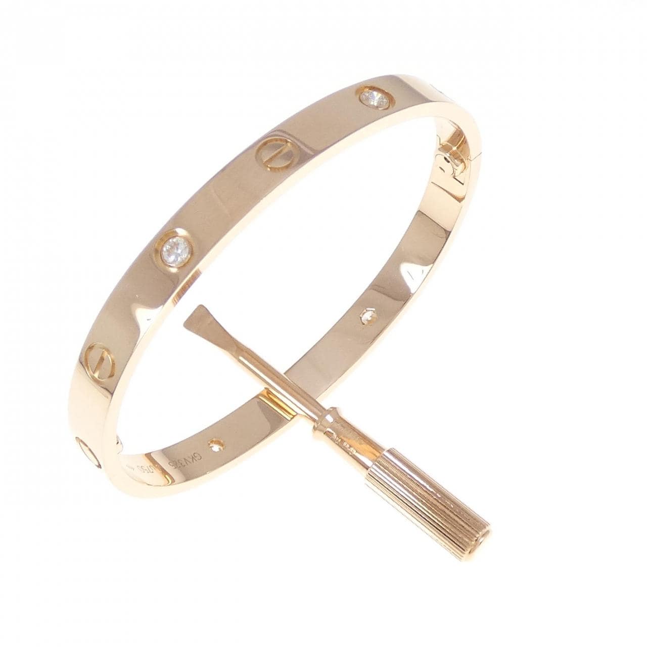 Cartier love bracelet half diamond sale