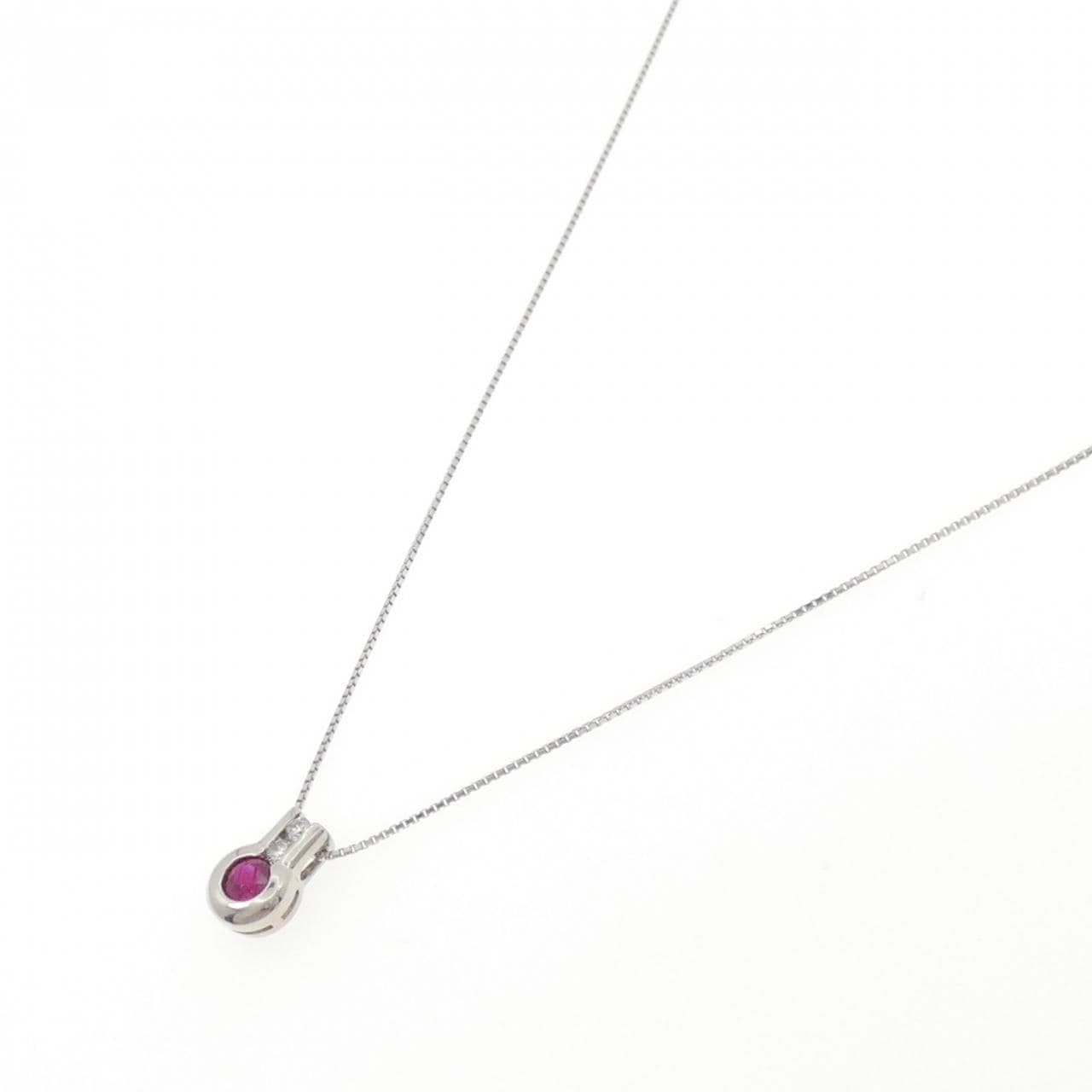 PT900/PT850 ルビー ネックレス 0.375CT