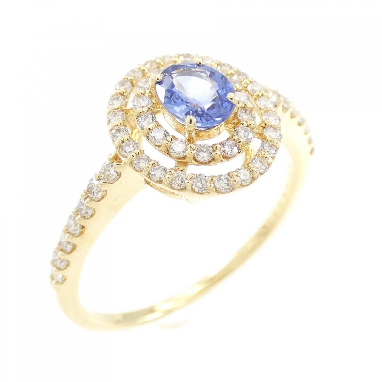 [BRAND NEW] K18YG Sapphire Ring 0.43CT