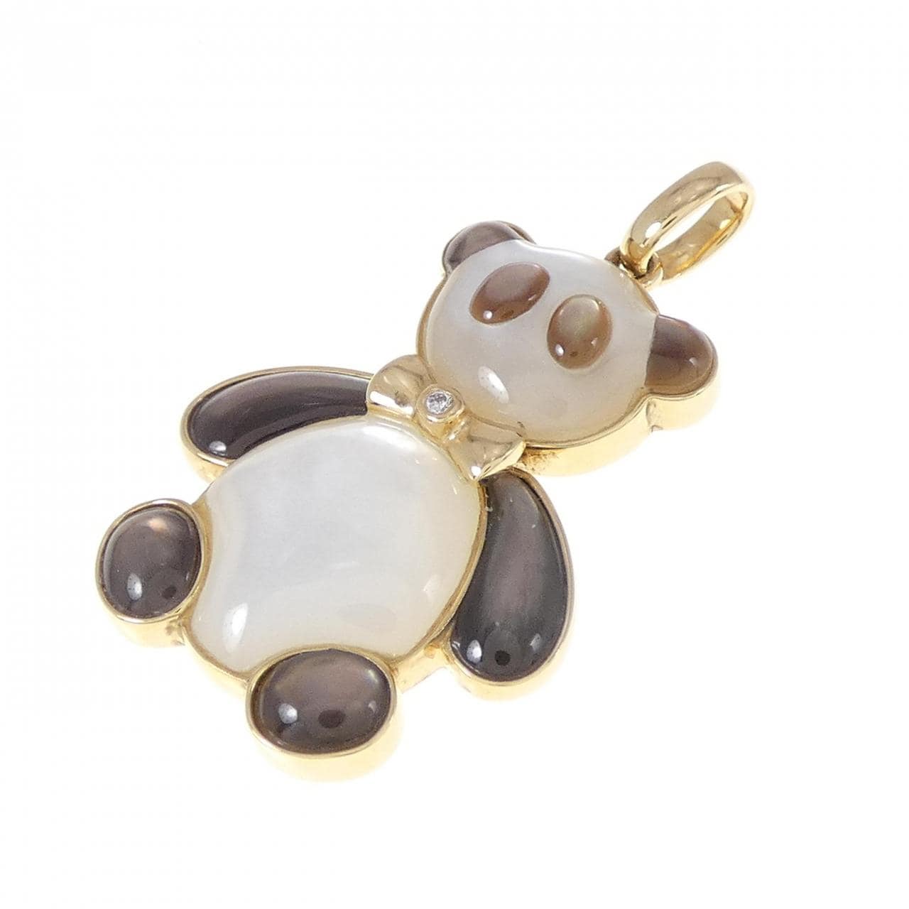 [BRAND NEW] 750YG Panda Mother of Pearl Pendant