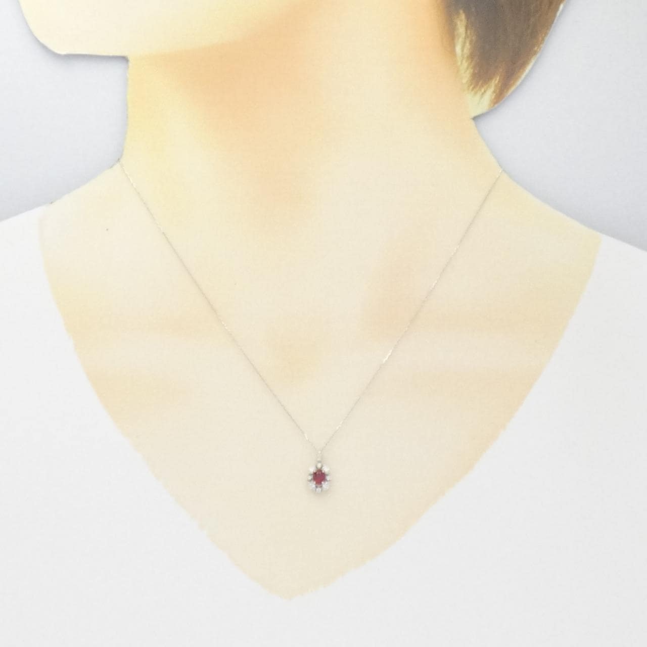 [新品] PT900/PT850 红宝石项链 0.31CT