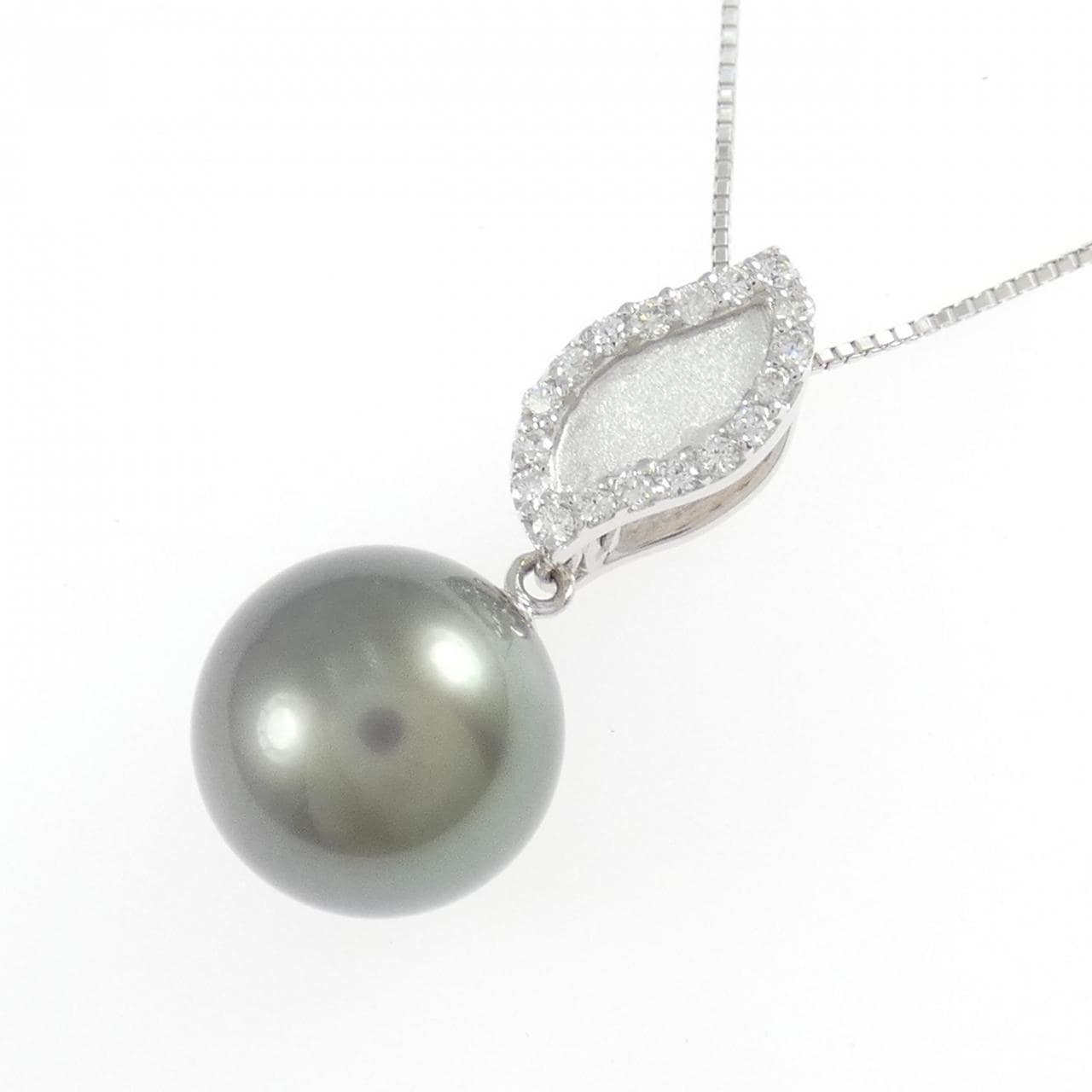 K18WG 黒蝶パール ネックレス 11.1mm