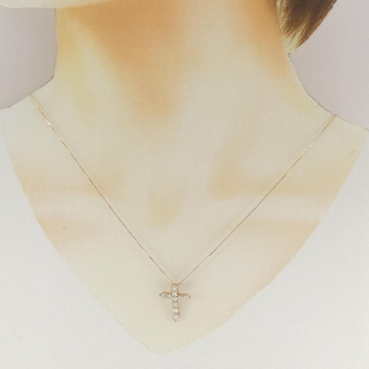 K18PG クロス ダイヤモンド ネックレス 1.00CT