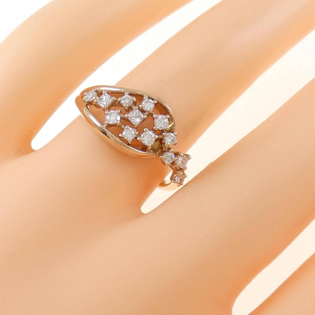 K18PG ダイヤモンド リング 0.35CT