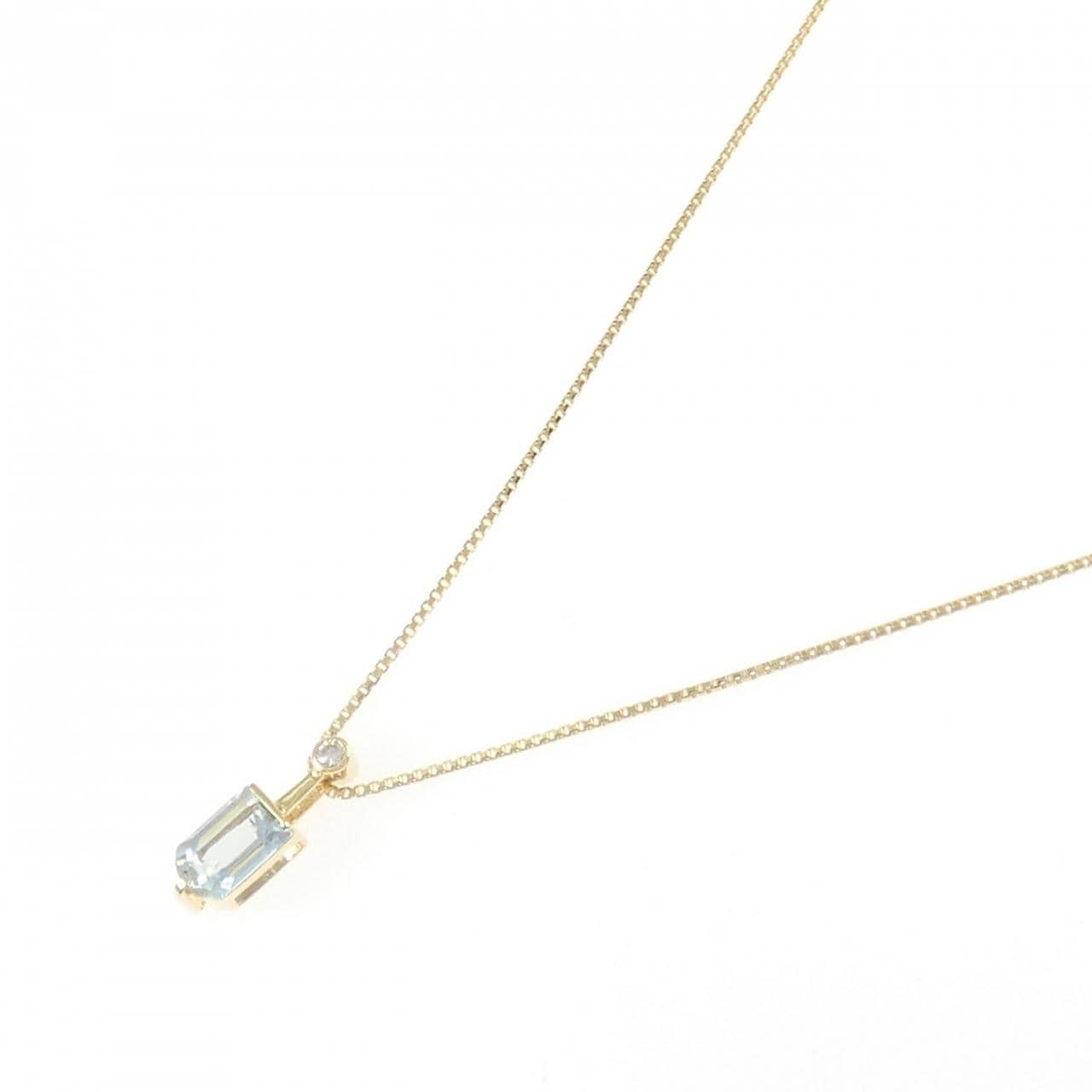 K18YG アクアマリン ネックレス 0.41CT