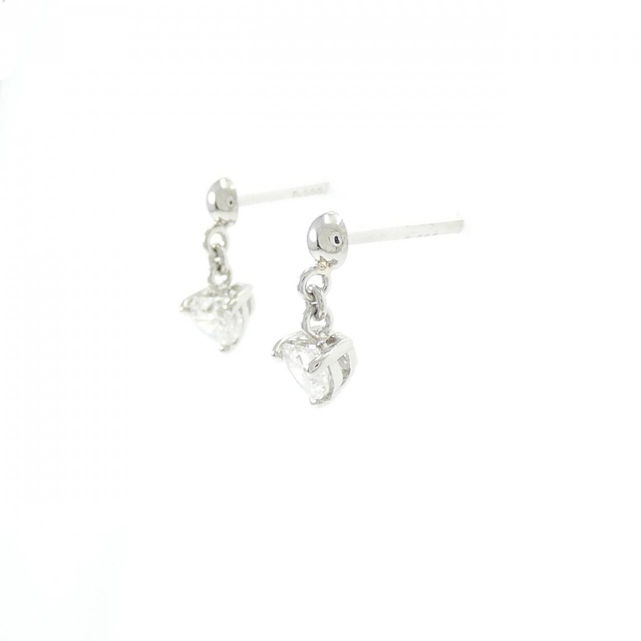 PT900 ハート ダイヤモンド ピアス 0.386CT