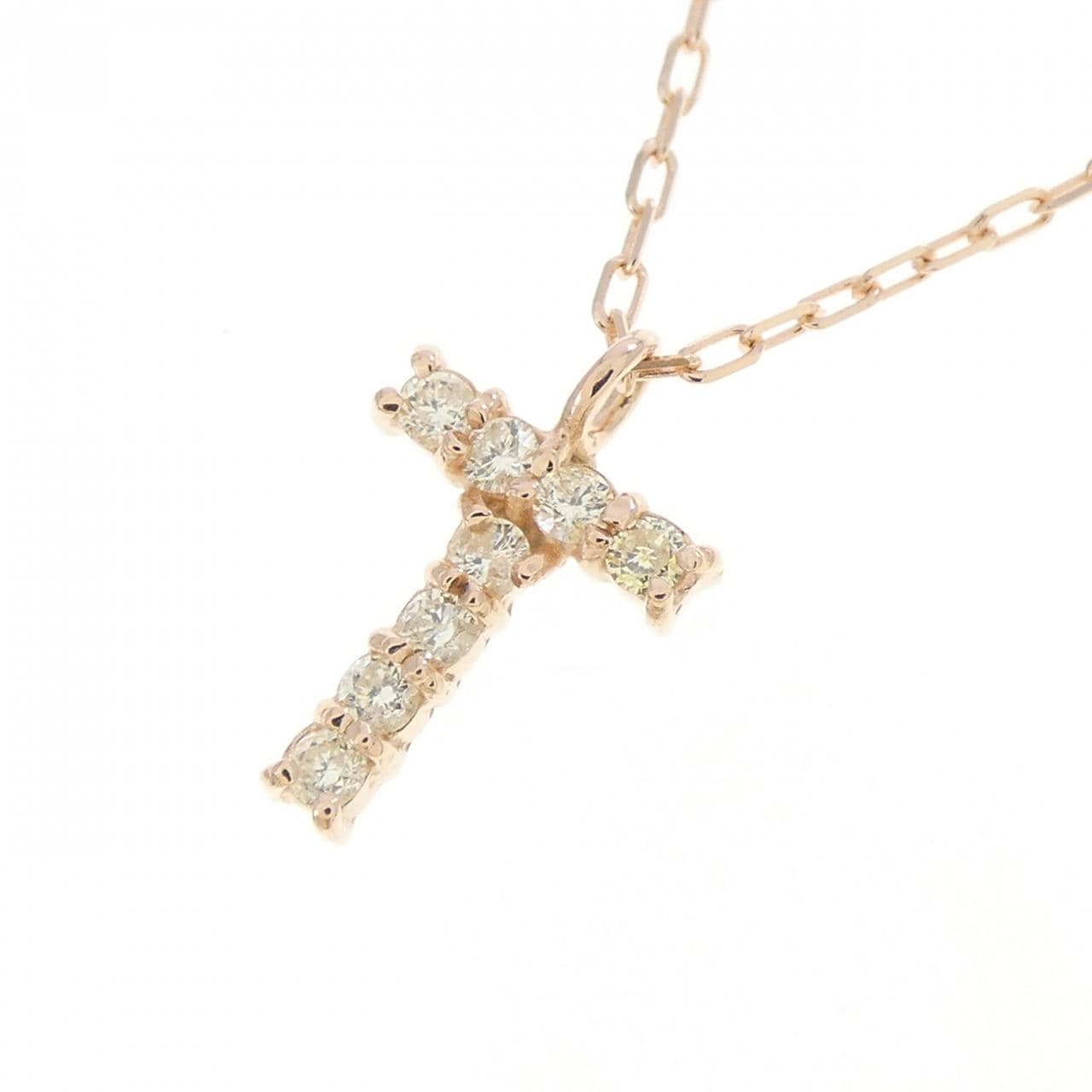 K10PG イニシャルT ダイヤモンド ネックレス 0.08CT
