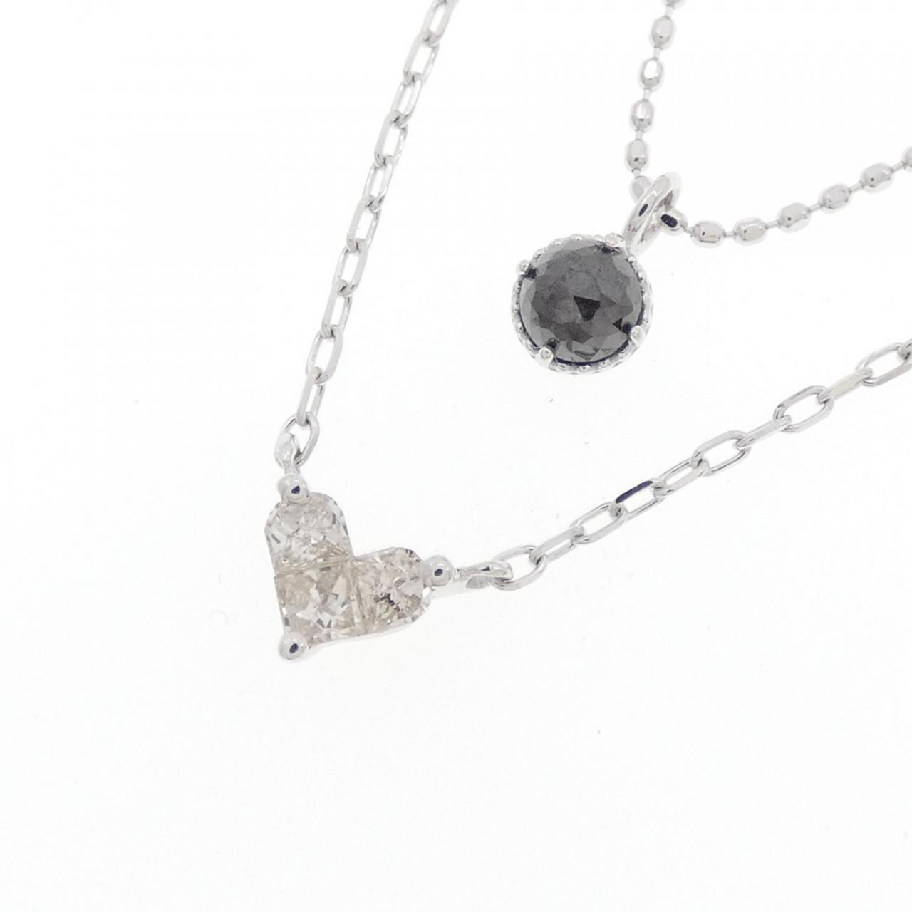 K10WG ハート ダイヤモンド ネックレス 0.15CT