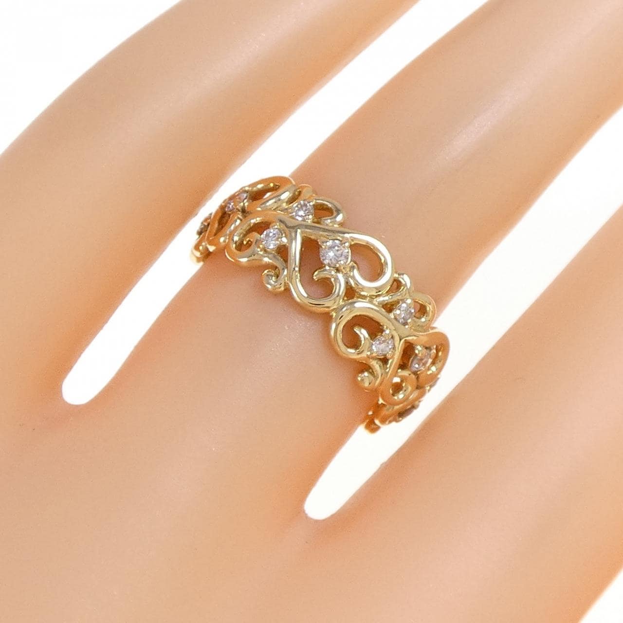 K18YG ハート ダイヤモンド リング 0.20CT
