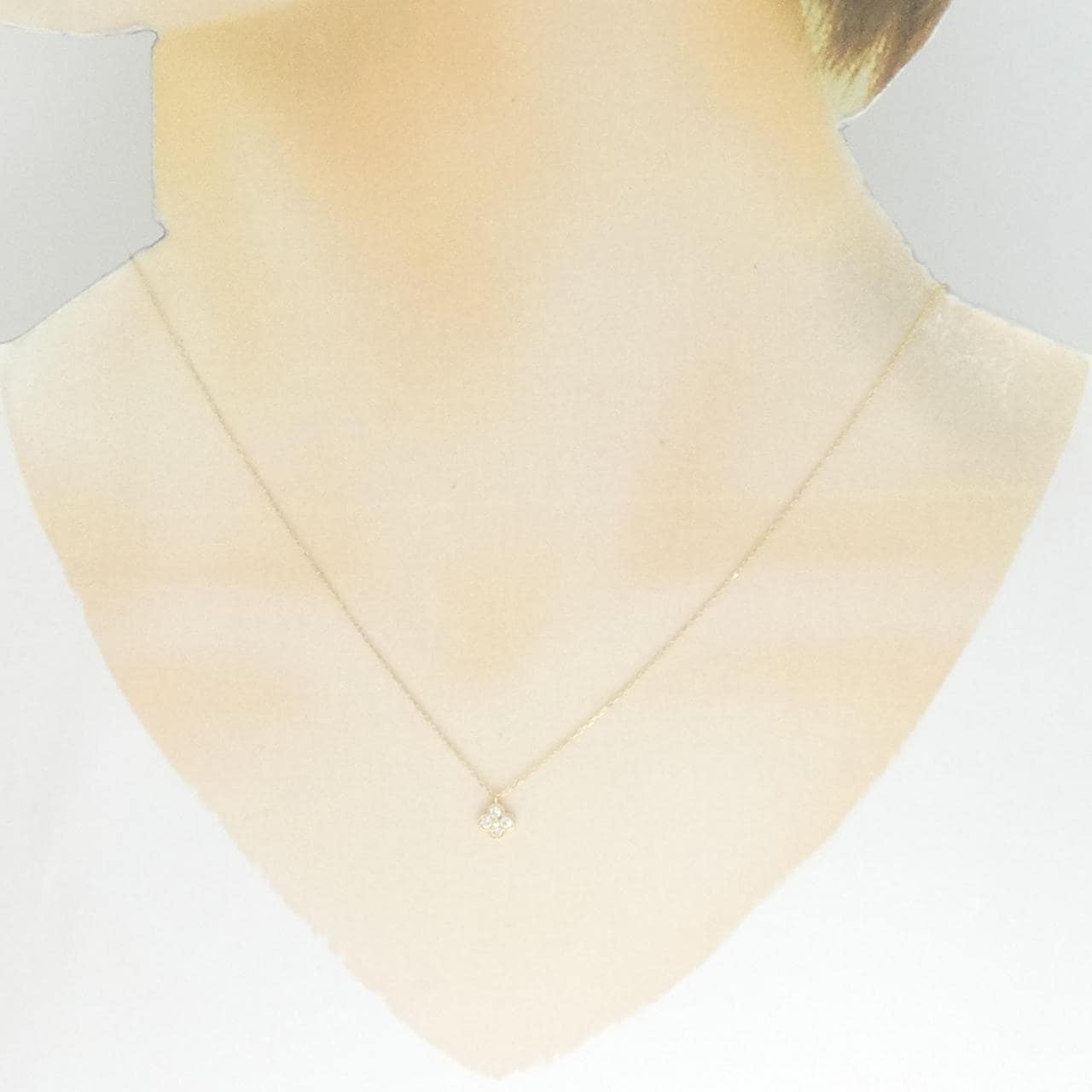K18YG フラワー ダイヤモンド ネックレス 0.10CT