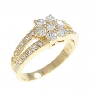 K18YG フラワー ダイヤモンド リング 0.53CT