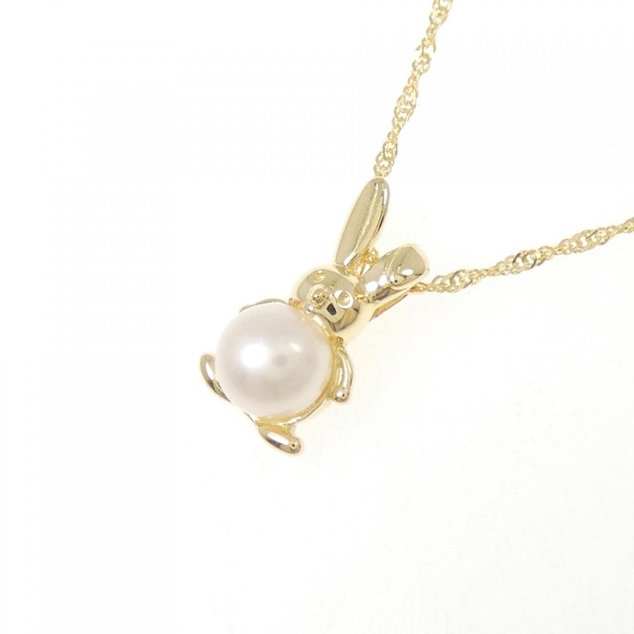 K18YG ラビット 淡水パール ネックレス