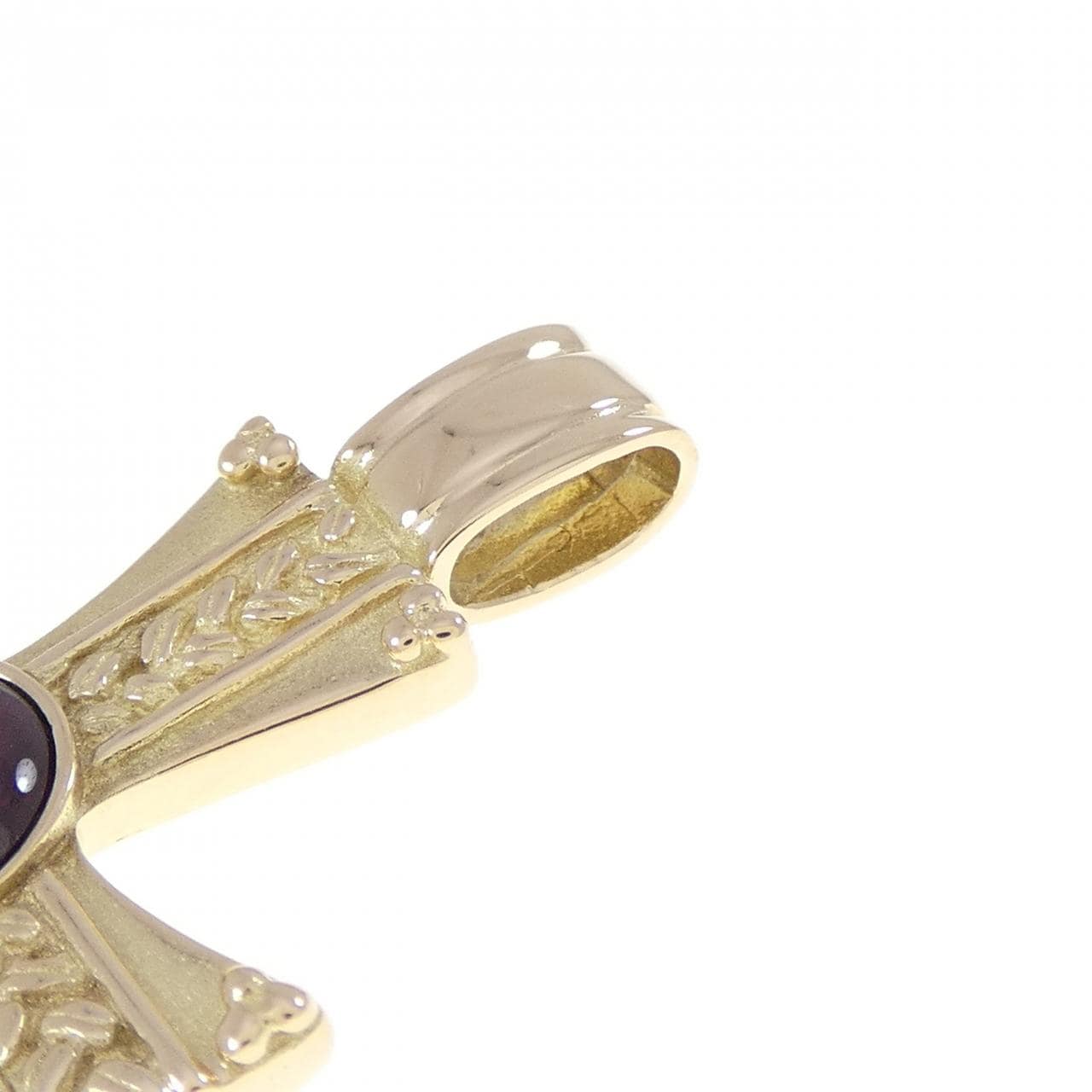 750YG クロス ガーネット ペンダント