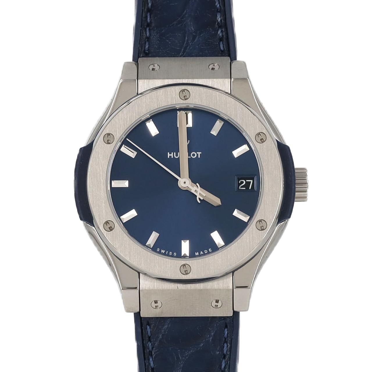 ウブロ クラシックフュージョンチタニウムブルー 581.NX.7170.LR TI クォーツ