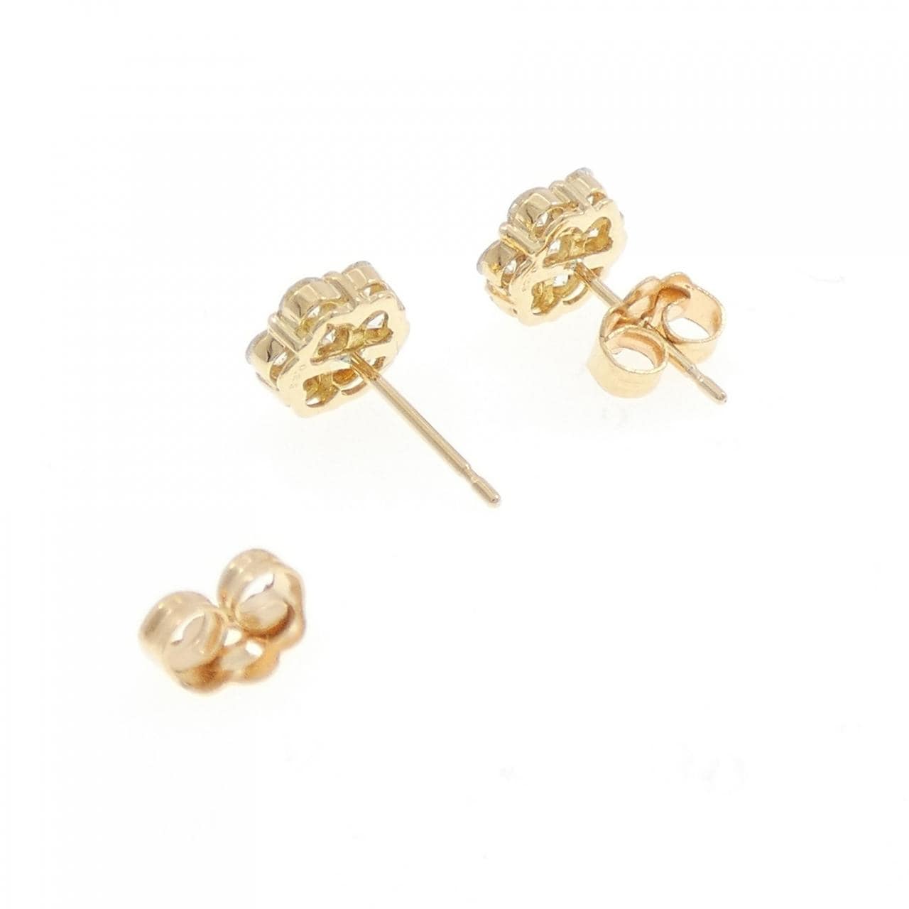 K18YG フラワー ダイヤモンド ピアス 0.50CT