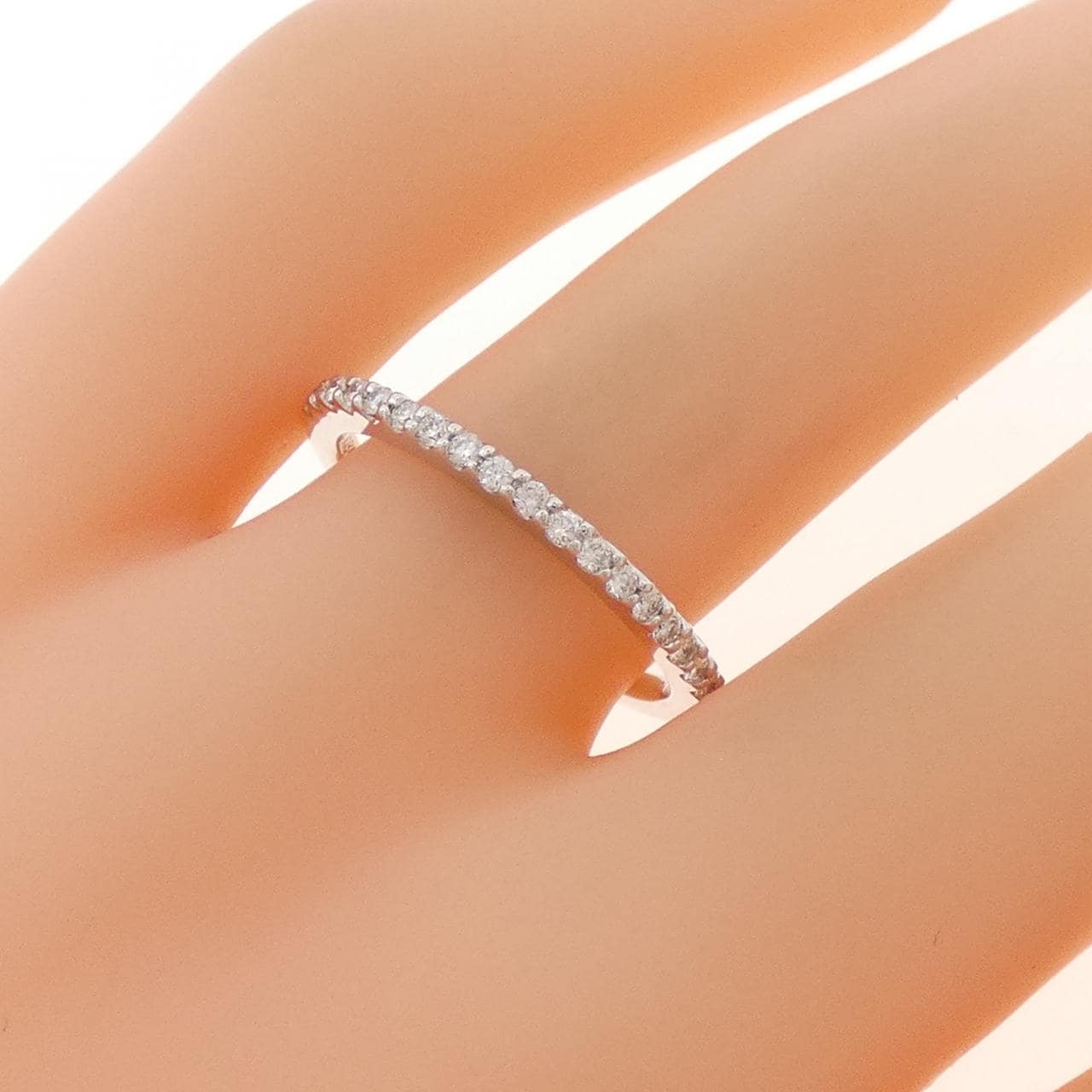 K18WG ハーフエタニティ ダイヤモンド リング 0.20CT