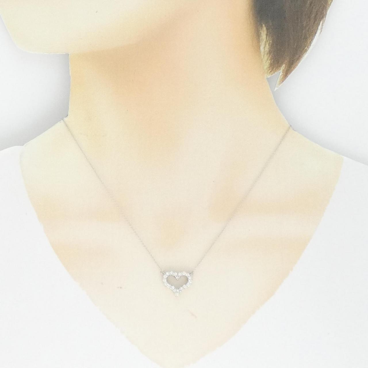 PT ハート ダイヤモンド ネックレス 0.50CT-