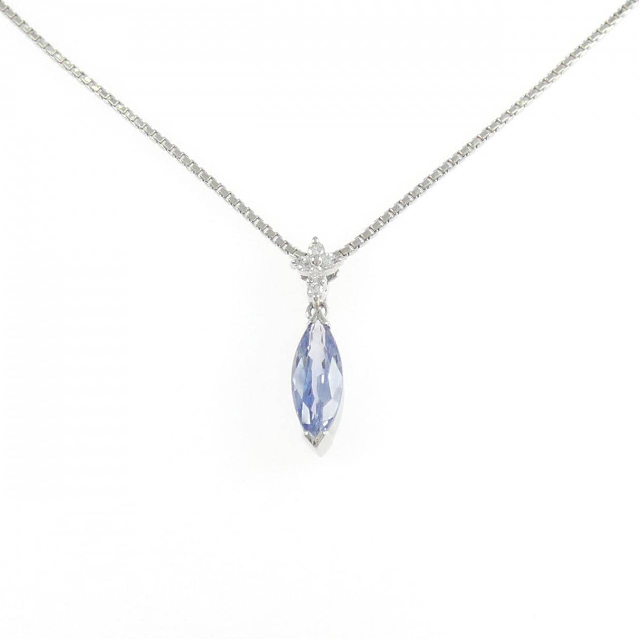 PT900/PT850 フラワー サファイヤ ネックレス 1.46CT